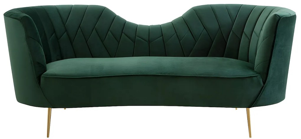 Kanapa 3-osobowa welurowa ADELE - kolor ciemnozielony marki Pascal Morabito