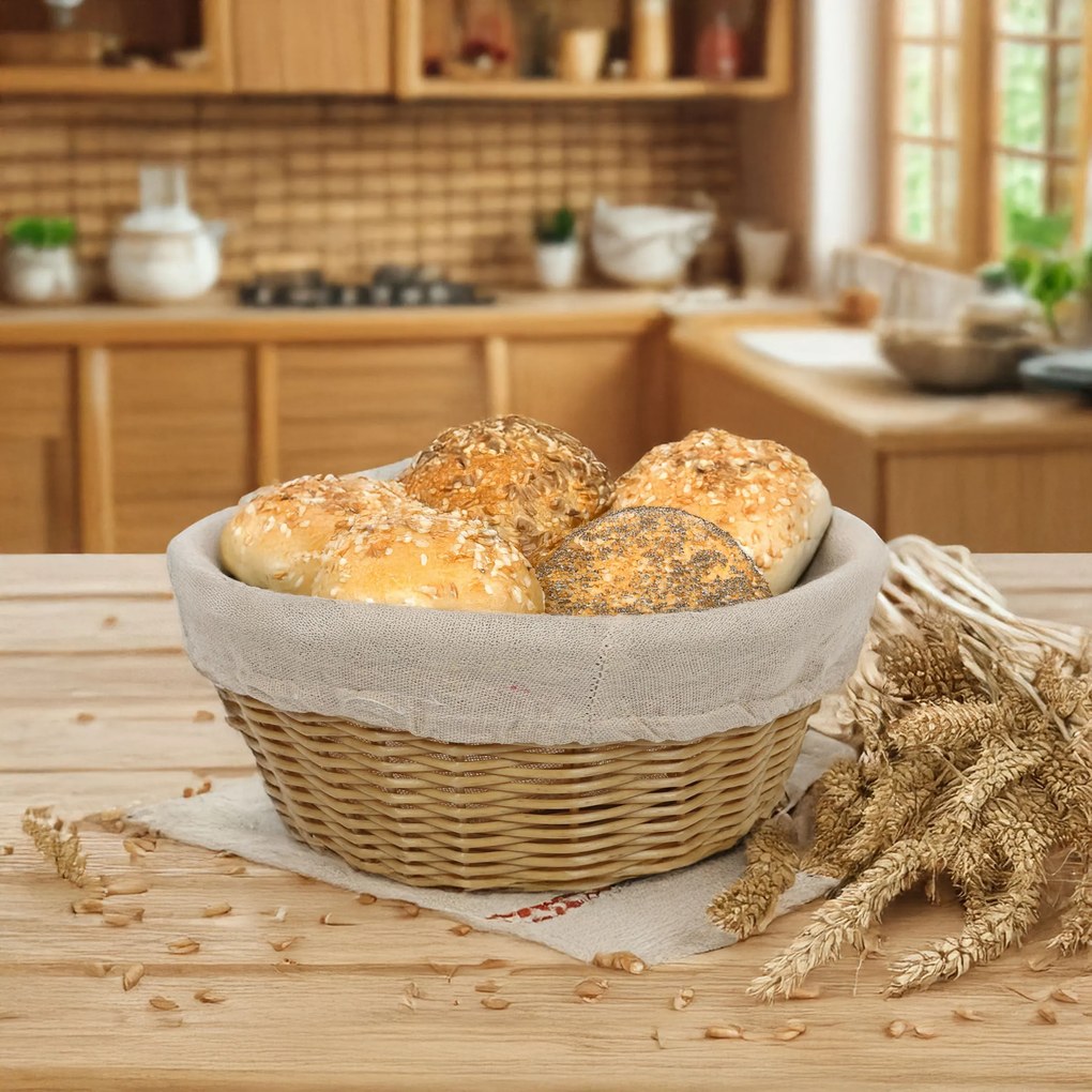 Koszyk na pieczywo z materiałową wyściółką, Ø 25 cm, Kesper