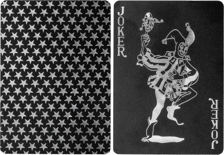 Karty pokerowe plastikowe - czarne / srebrne