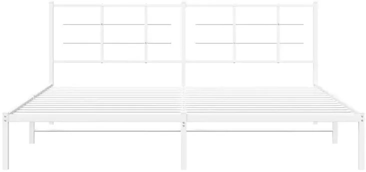 Białe metalowe łóżko małżeńskie 180x200 cm - Laxo
