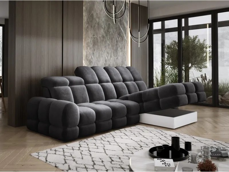 Narożnik TOLLO MINI S Prawostronny Elektryczna regulacja Salvador 15 kolor Antracytowy WERSAL