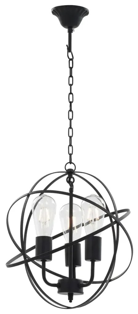 Czarna industrialna lampa wisząca okrągła - EX174-Marni
