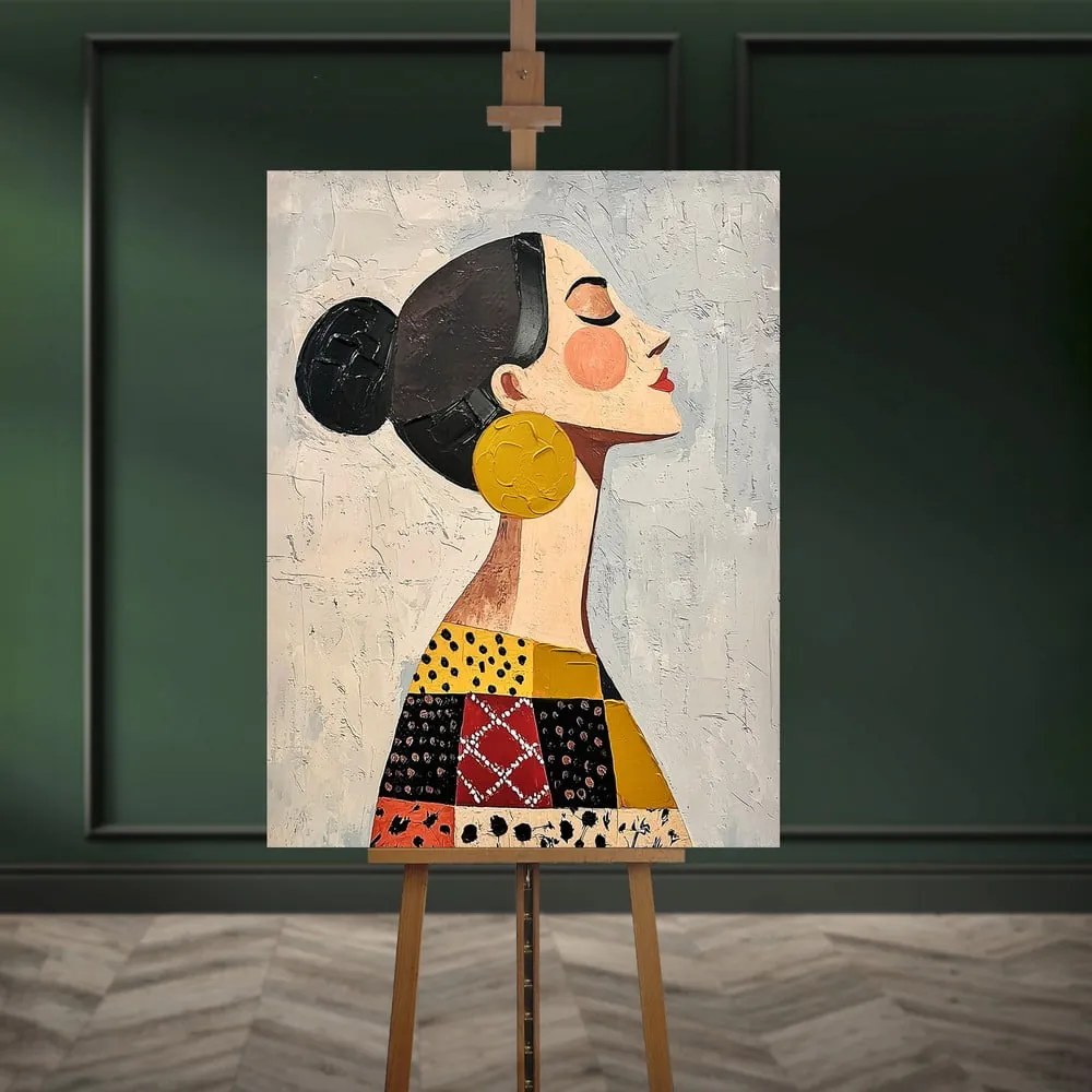 Obraz z ręcznie malowanymi elementami 70x100 cm Mae – Styler