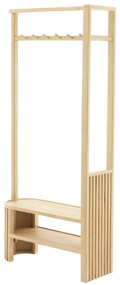 Zestaw do przedpokoju z litego drewna mango w naturalnym kolorze 85x180x30 cm Gaios – Light & Living