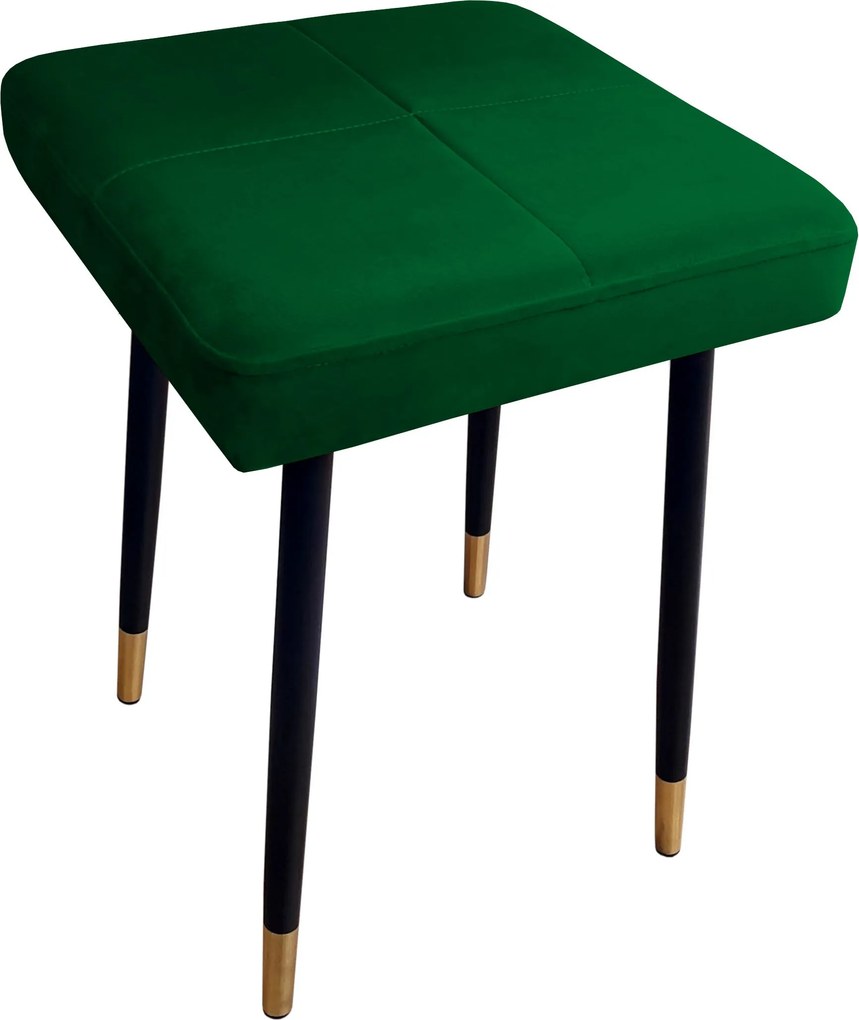 Taboret MAX tkanina Welur stelaż metalowy STOŁEK LOFT : Kolor nogi - Czano-złota stożek, Kolor tkaniny - VELVET - MG25, Typ tkaniny - Velvet