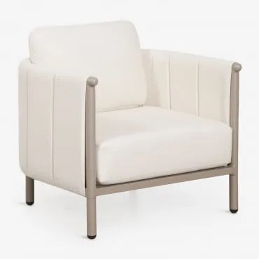 Fotel Ogrodowy Z Bouclé I Aluminium Boleni Moka Brown - Sklum