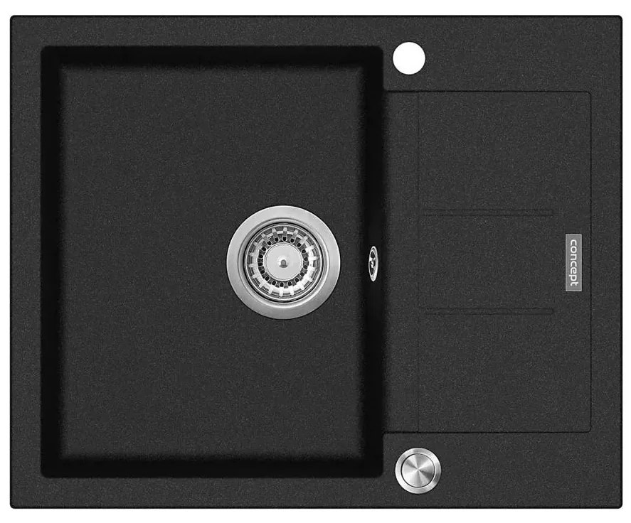 Concept DG05C45BC - Zlewozmywak kuchenny CUBIS 50x62 cm granit/czarny