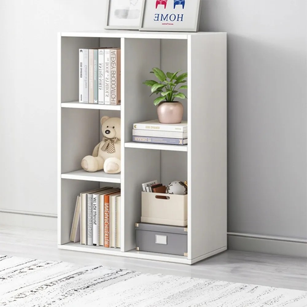 Biała szafka 80x50 cm – otwarta półka w stylu skandynawskim, idealna na książki i dekoracje