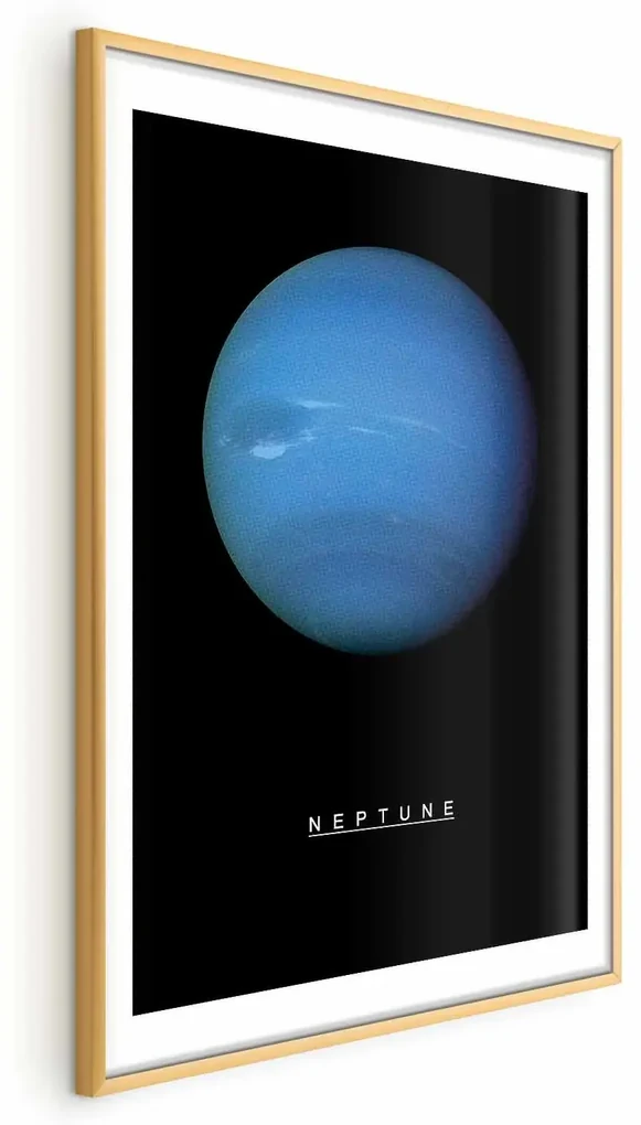 Plakat Neptun 21x30 cm z ramą złotą z marginesem ARTGEIST B