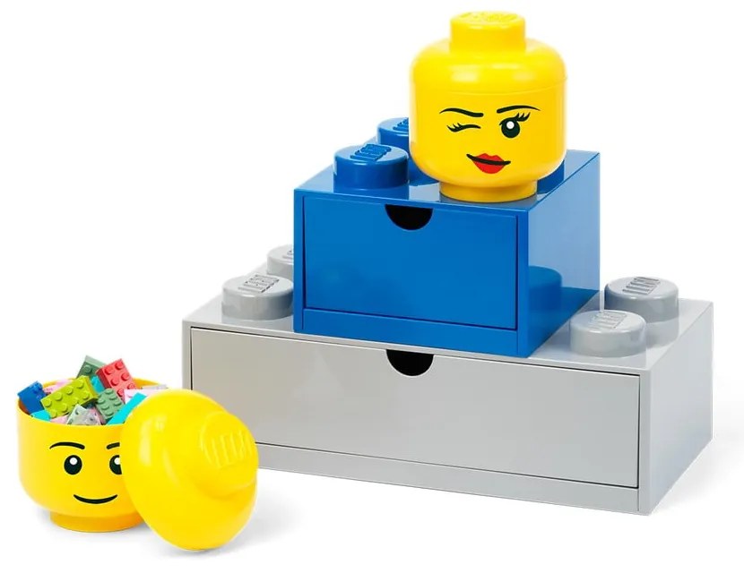 Żółte pudełko w kształcie głowy LEGO® boy, 10,5x10,6x12 cm