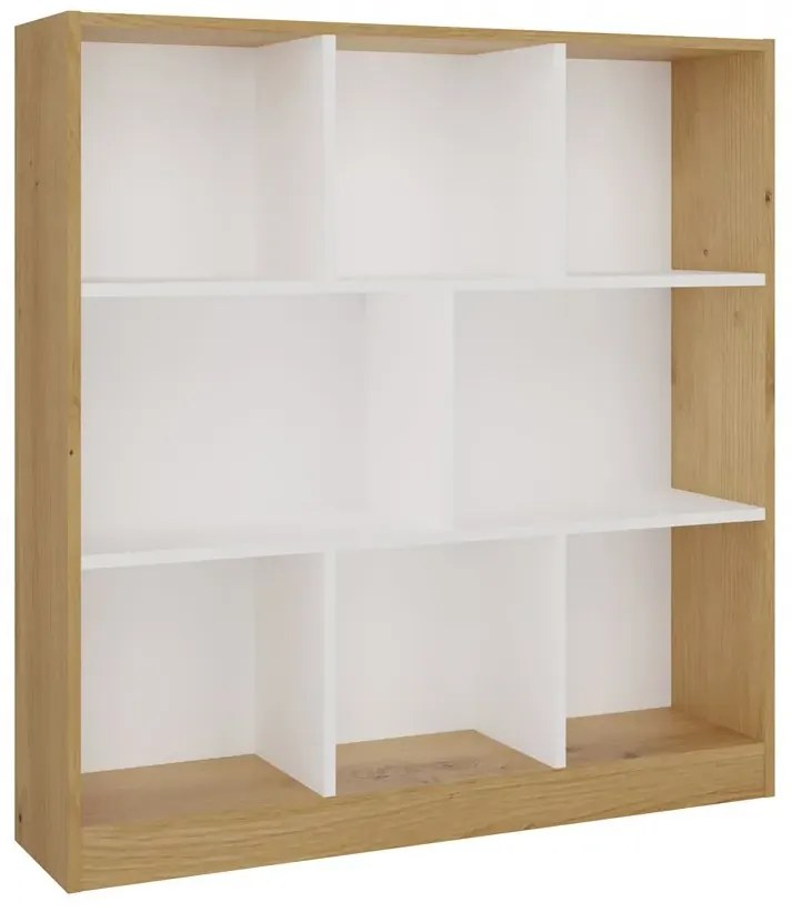 Nowoczesny otwarty regał dąb artisan + biały L7-Z45