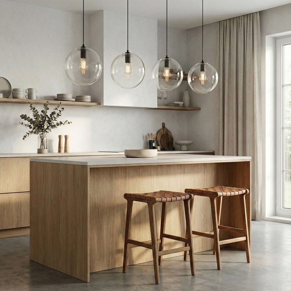 Lampa sufitowa wisząca szklana Lassi 30 cm APP308-1CP Czarna