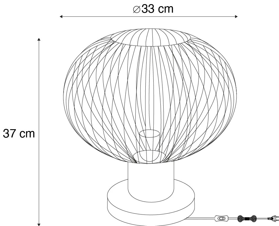 Nowoczesna lampa stołowa z drutu beżowa 33 cm - Gila Nowoczesny Oswietlenie wewnetrzne