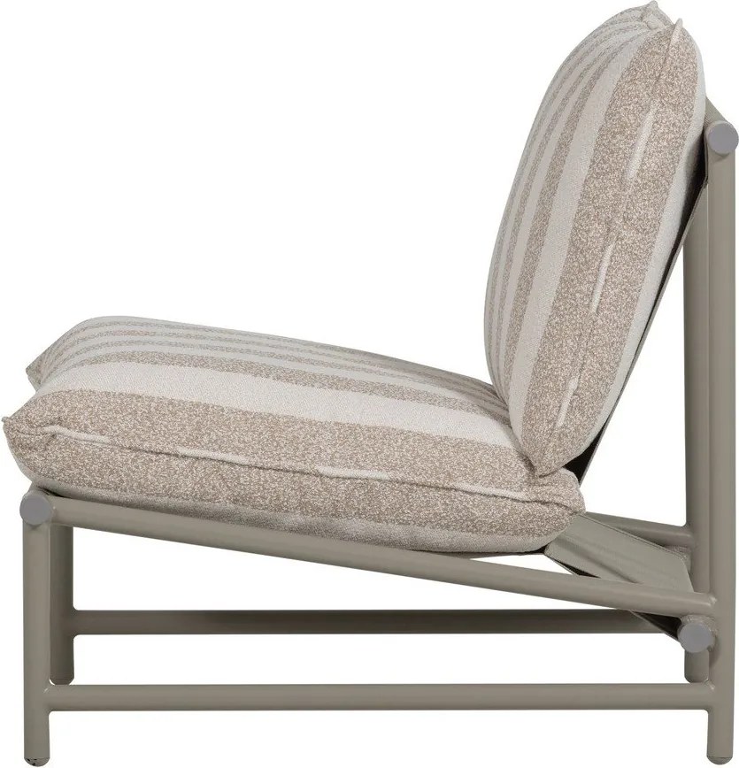 Beżowy metalowo-tapicerowany fotel ogrodowy Elvo – WOOOD