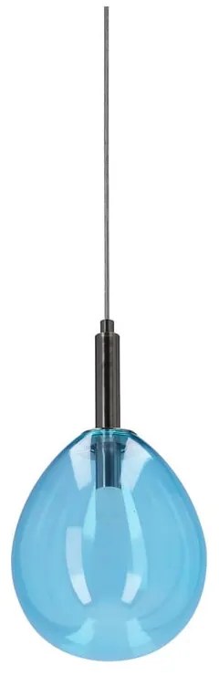 Niebieska lampa wisząca LED ze szklanym kloszem Lukka – Candellux Lighting