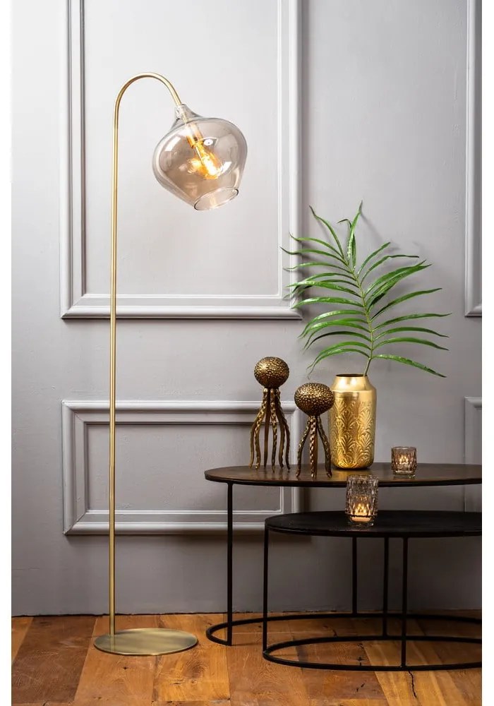 Lampa stojąca w kolorze złota (wysokość 160 cm) Rakel – Light &amp; Living