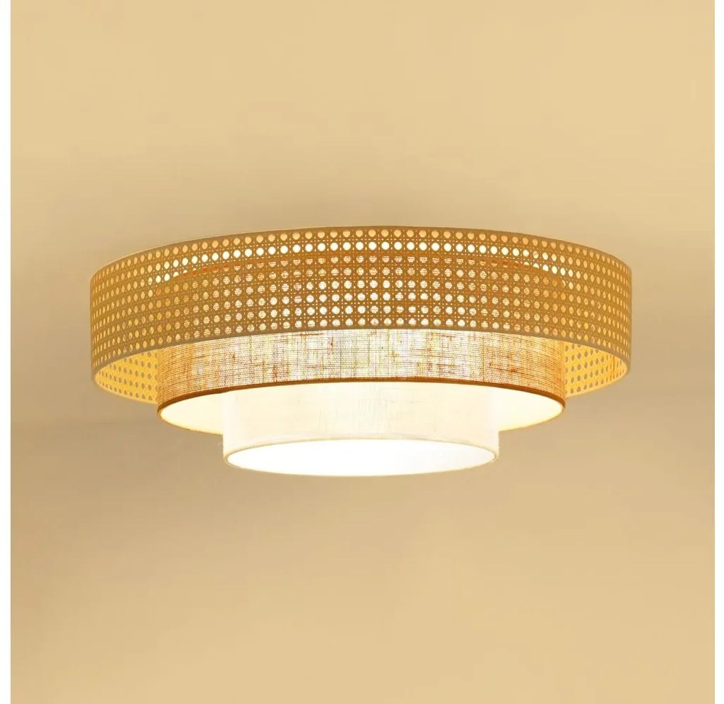 Brilagi - Lampa sufitowa LED CEDAR LUNETA LED/26W/230V rattan/brązowy/kremowy