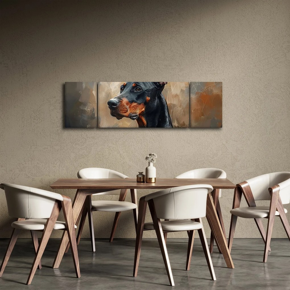 Obraz - Portret Dobrmana (170x50 cm)