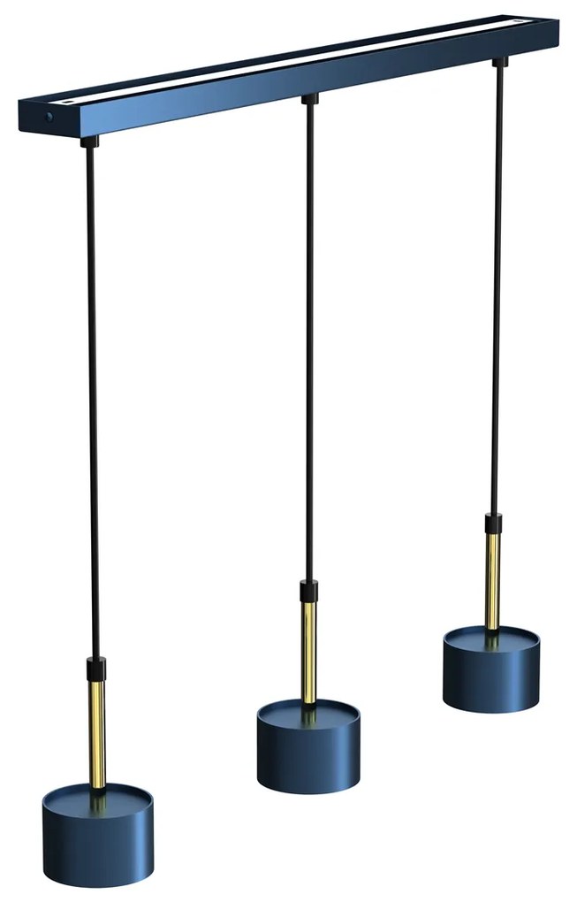 Lampa wisząca ARENA BLUE/GOLD 3xGX53 potrójna, na listwie nad stół, granatowa, złota