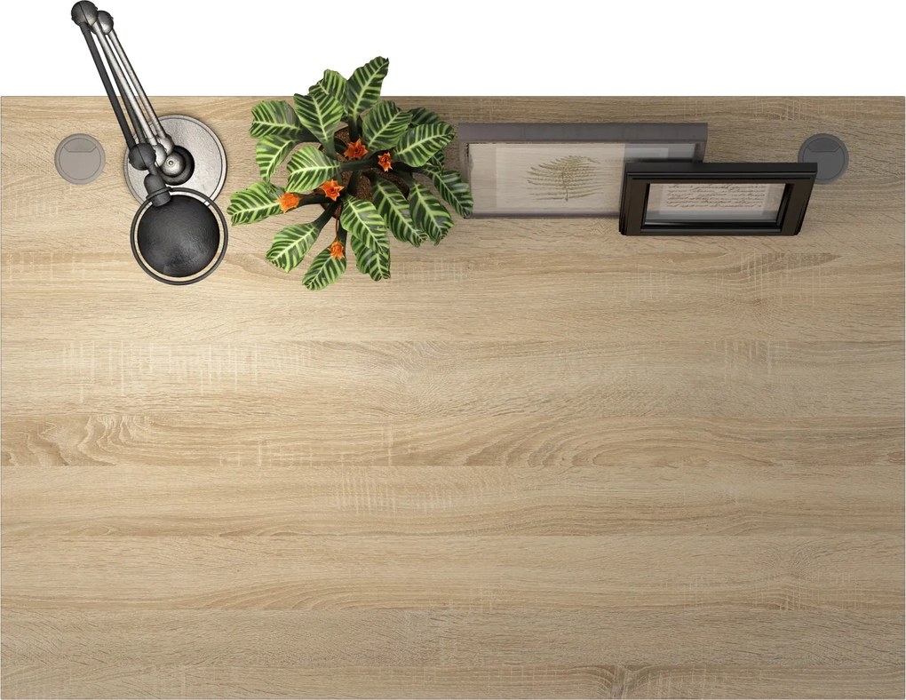 Biurko proste Prima dąb sonoma 120 szare nogi