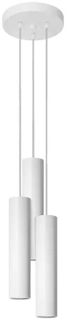 Biała potrójna lampa wisząca tuba nad stół - 5X S755 N6-M81