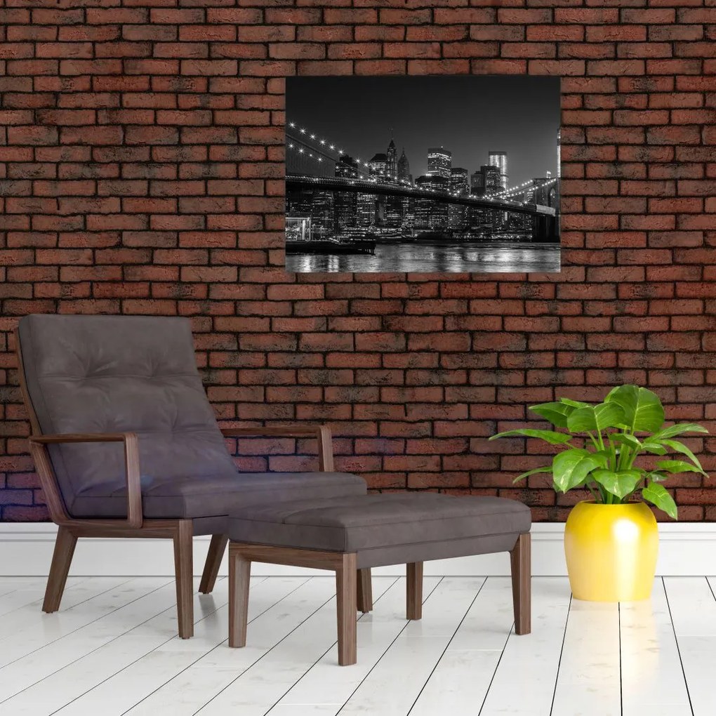 Obraz mostu Brooklyn Bridge w Nowym Jorku (70x50 cm)