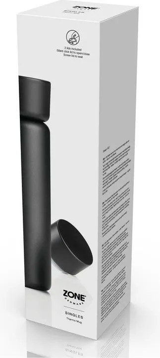 Czarny kubek termiczny ze stali nierdzewnej 650 ml Singles – Zone