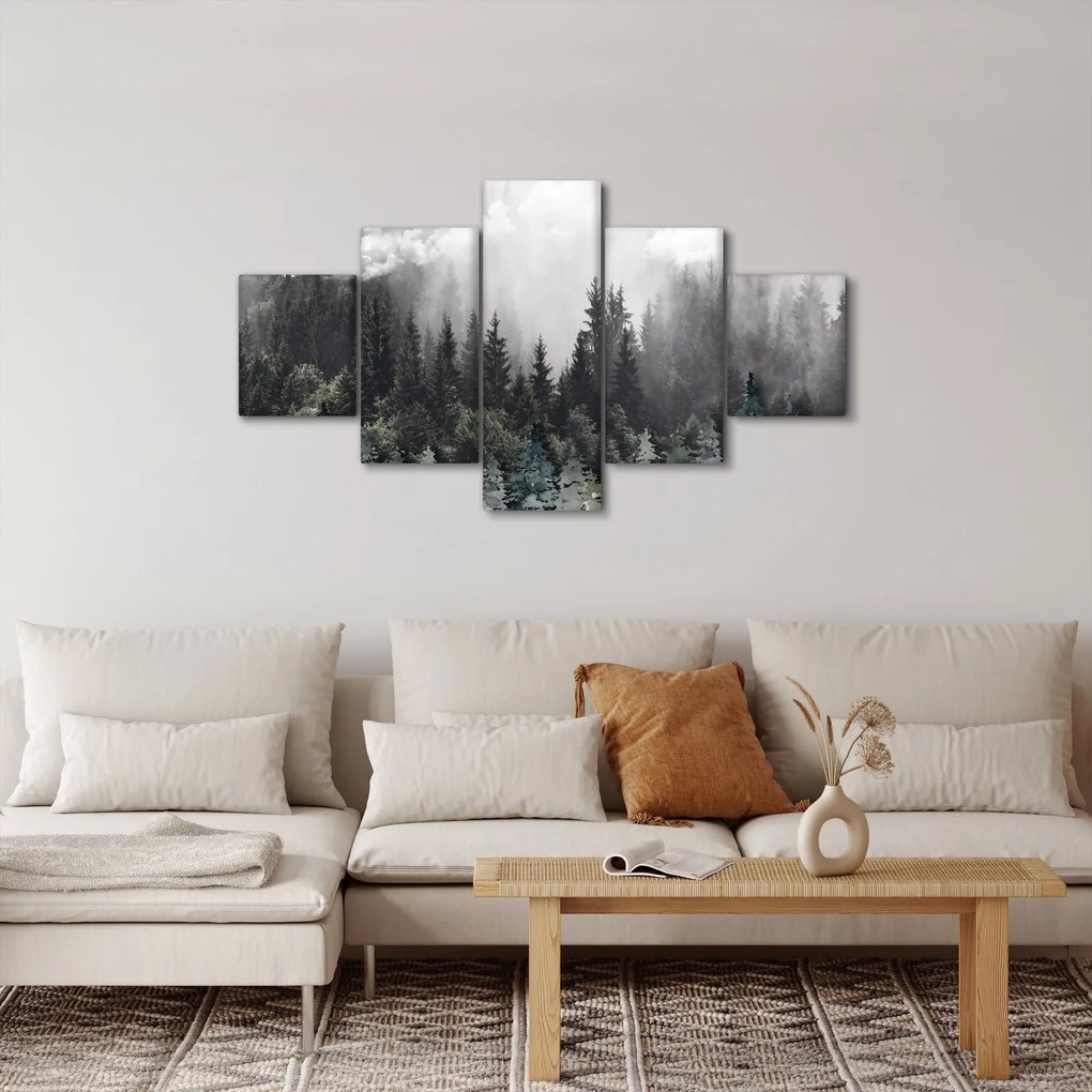 Obraz - Las z ilustrowanymi elementami (125x70 cm)