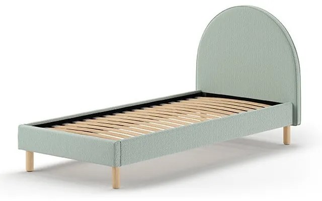 Zielone tapicerowane łóżko ze stelażem 90x200 cm MOON – Vipack
