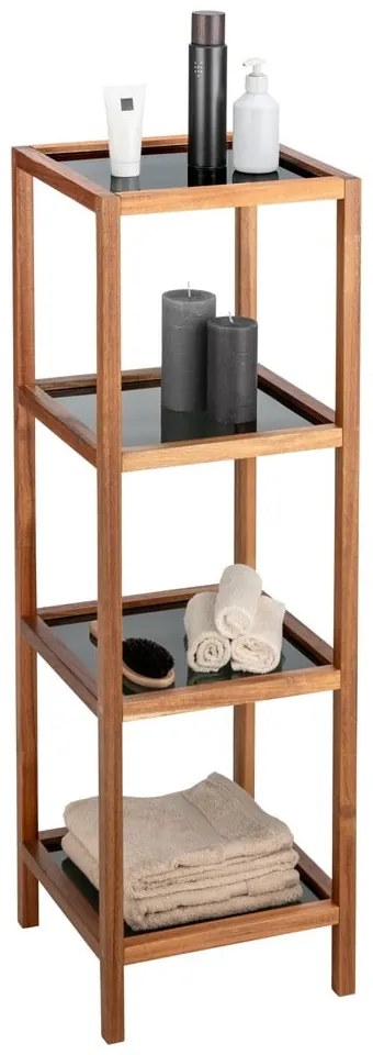 Czarno-naturalny szklany regał łazienkowy 36x112 cm Fondi – Wenko