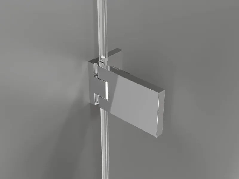 Mexen Lunar-F drzwi prysznicowe składane lewe 130 cm, transparent, chrom - 836S-130-050-01-00-L