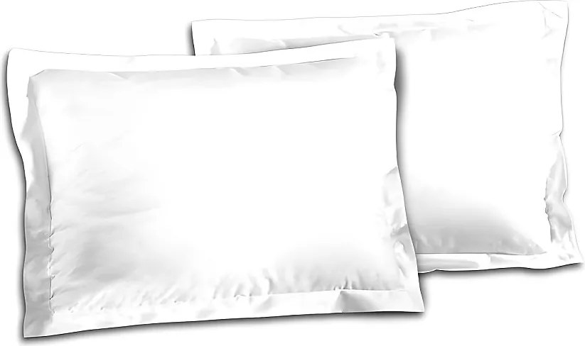 Zestaw 2 Poszewek na Poduszki 100% Bawełna Biały 50x70 cm - Certyfikat OEKO-TEX