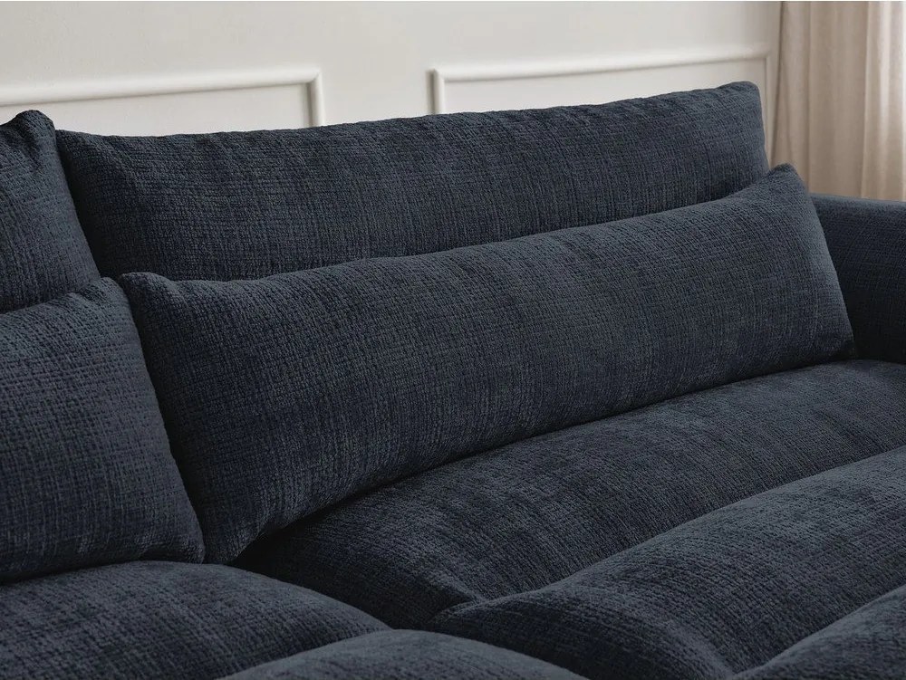 Ciemnoniebieska sofa z tkaniny szenilowej 276 cm Neil – Bobochic Paris