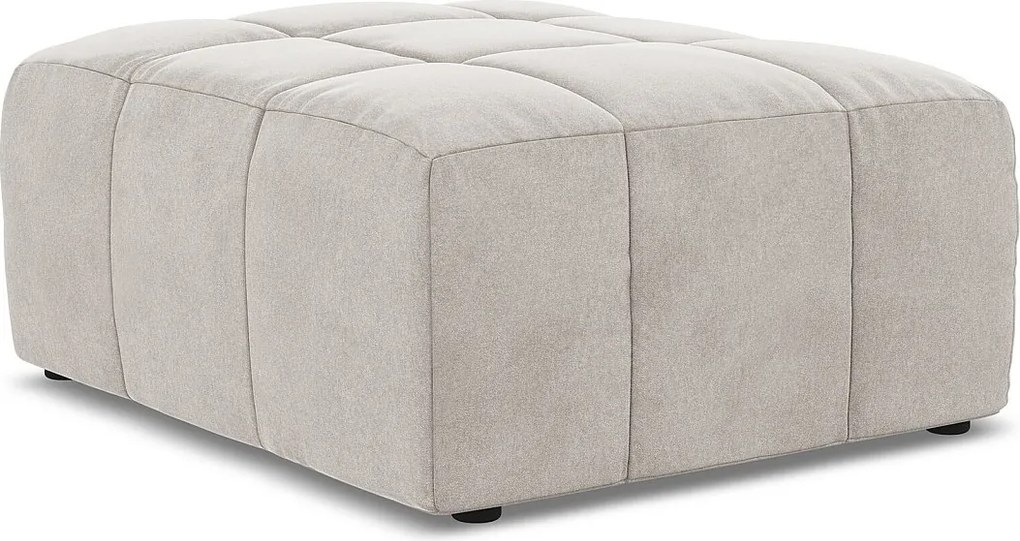 Pufa - z tkaniny welwetowej - jasny beż - ALOHA