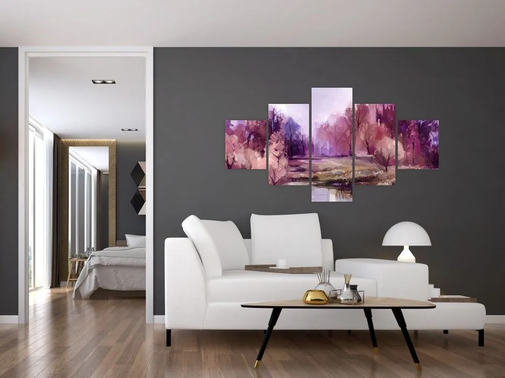 Obraz - Malarstwo pejzażowe jesienne (125x70 cm)