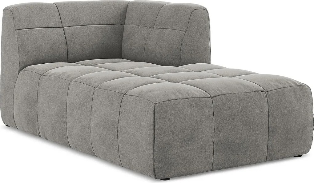 Szezlong prawostronny - z tkaniny welwetowej - szary - ALOHA