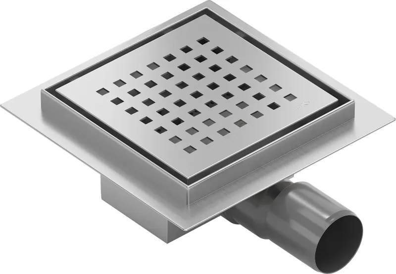 Mexen Flat-Q M08 wpust podłogowy kwadratowy 12 x 12 cm, inox - 1010512