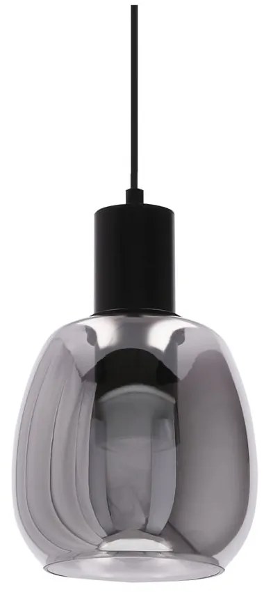 Ciemnoszara lampa wisząca ze szklanym kloszem ø 16 cm Udin – Candellux Lighting