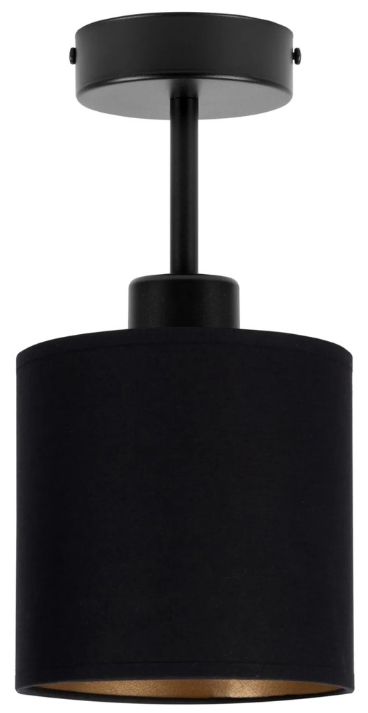 Lampa sufitowa czarna jednopunktowy spot z czarnym abażurem C-1010SC-S