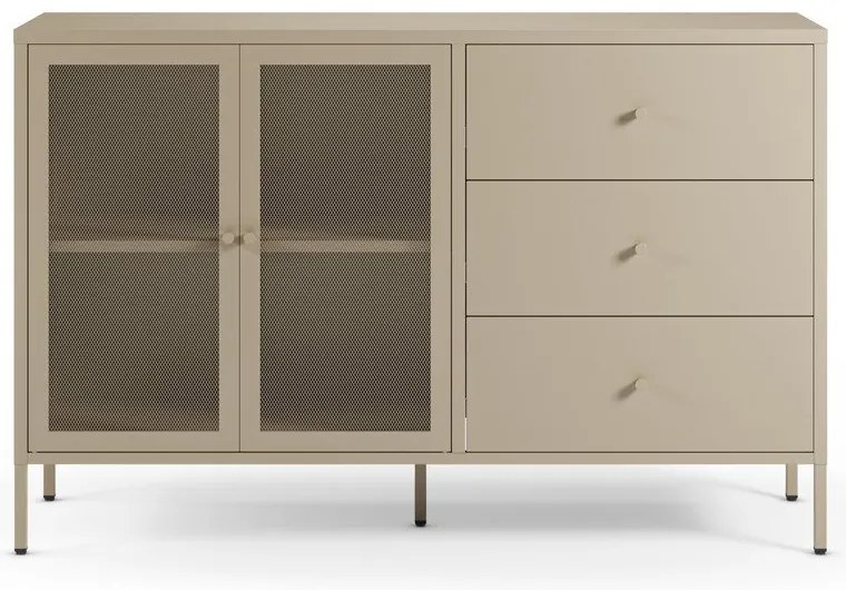 Kremowa metalowa komoda 140x90x40 cm Fayna – Marckeric