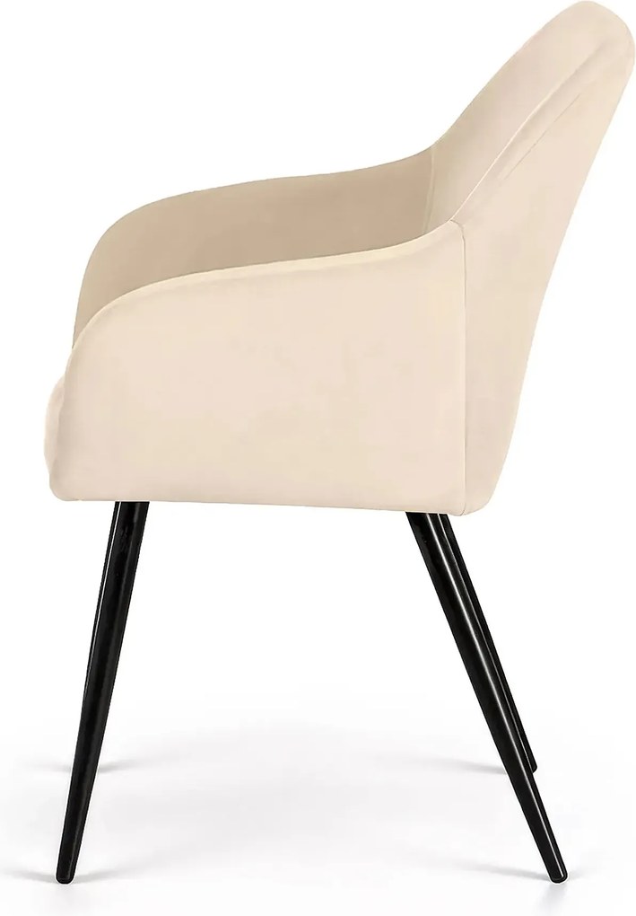 Zestaw 2 beżowych krzeseł welurowych W7-Z41