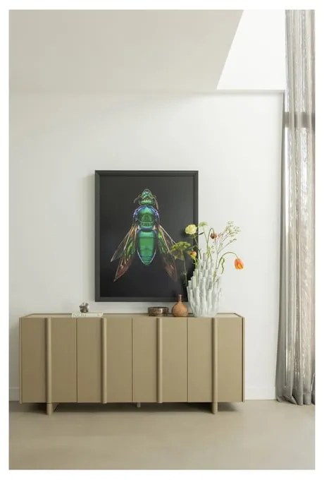 Beżowa niska komoda z litego drewna sosnowego 200x85 cm Basu – WOOOD