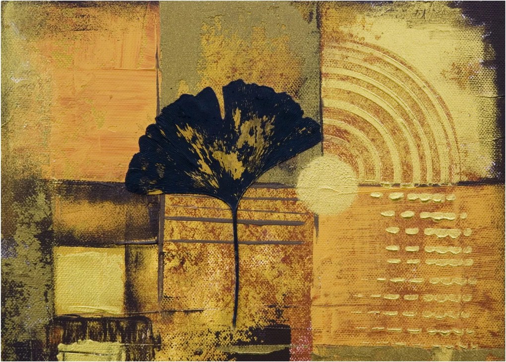 Obraz na szkle - Liść miłorzębu (70x50 cm)