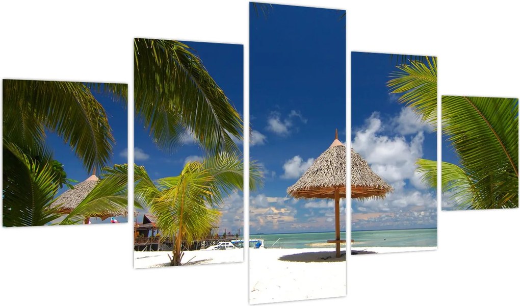 Obraz - Plaża z białym piaskiem (125x70 cm)