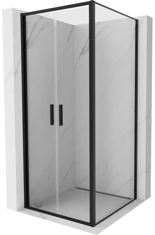 Mexen Exo kabina prysznicowa uchylna 110 x 110 cm, transparent, czarna - 814-110-110-70-00