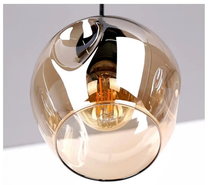 Czarna lampa wisząca ze szklanym kloszem 14x70 cm Aspa – Candellux Lighting