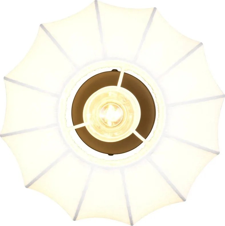 Biała metalowa lampa sufitowa z tekstylnym kloszem ø 25 cm Madleine – Reality