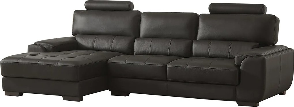 Kanapa narożna ze skóry METROPOLITAN II - Czarny - Narożnik lewostronny