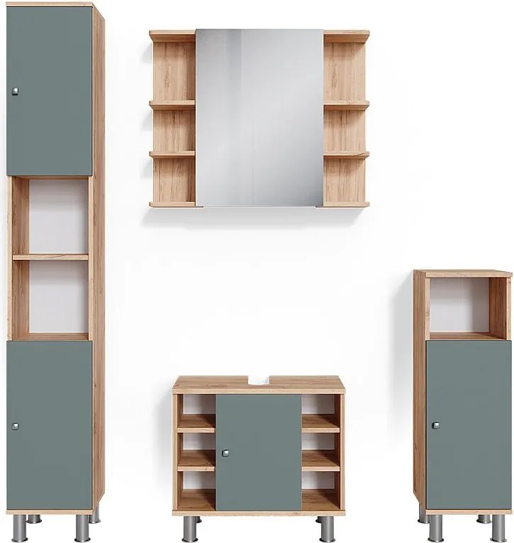 Zestaw mebli łazienkowych zielony 60x32x54 fynn
