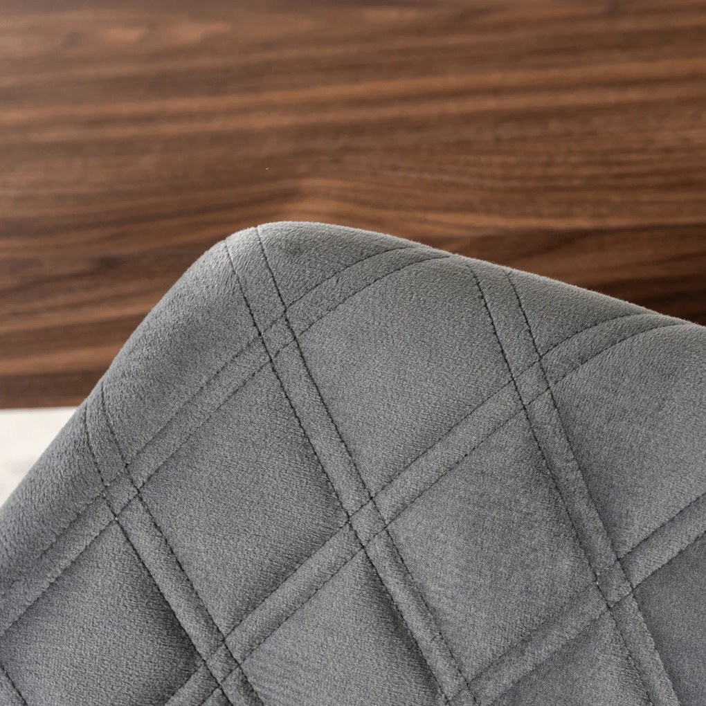 Krzesło Tapicerowane LUISE Szare/Orzech Welurowe Drewno Gięte Nowoczesne Loft